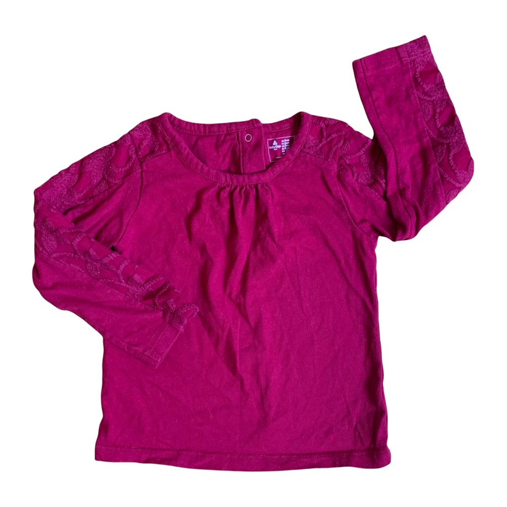 baby Gap Burgundy Crewneck Long Sleeved Shirt Toddler Girl Size 3